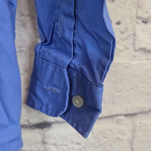 Chaps Boys Blue Point Collar Long Sleeve Dress Shirt Formal Wedding Fancy - Picture 3 of 9